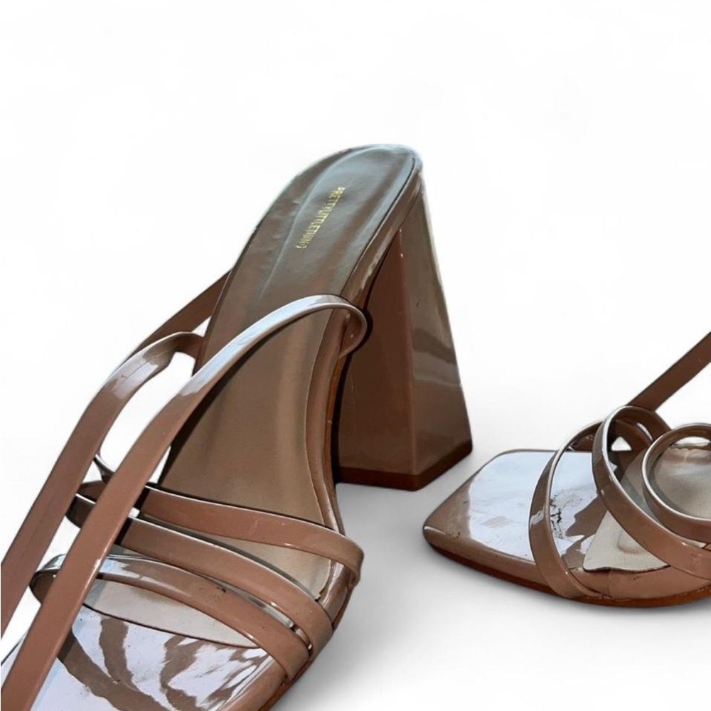 Elegant Tan Block Heel Sandals